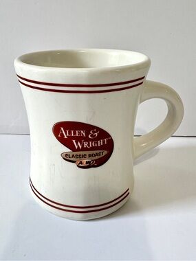 Allen & Wright A&W Classic Roast Restaurant Coffee Mug Cream Ceramic Coffee Mug